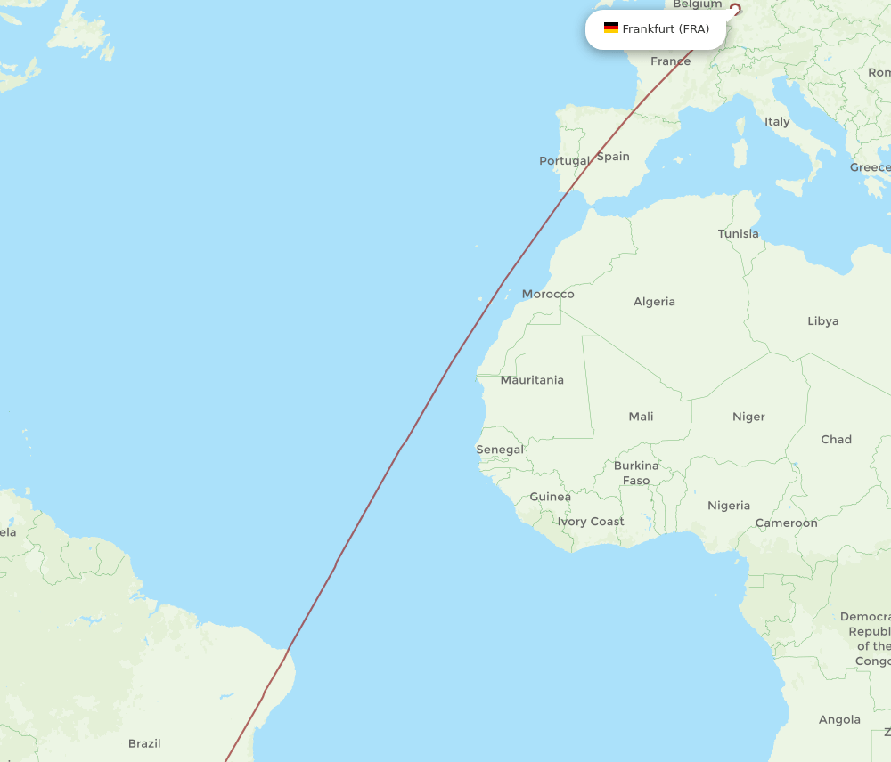 FRA-NVT flight routes