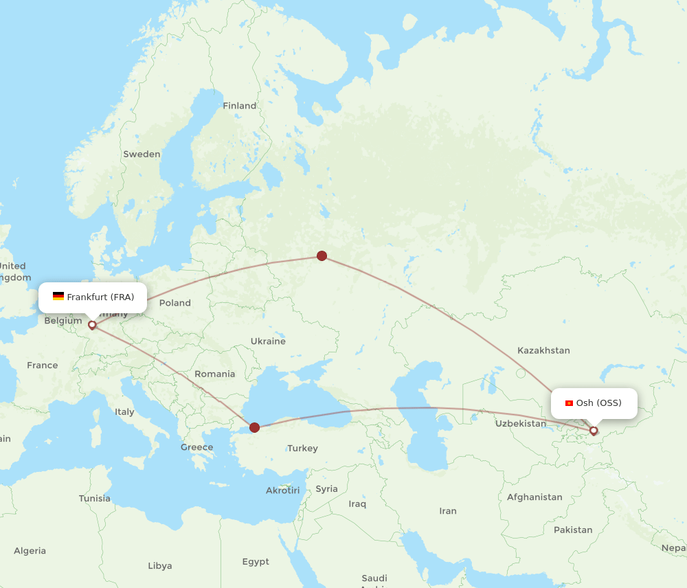 FRA-OSS flight routes