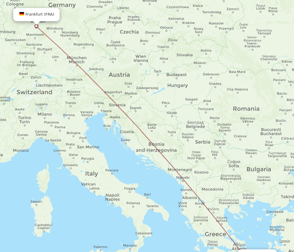 FRA-PAS flight routes