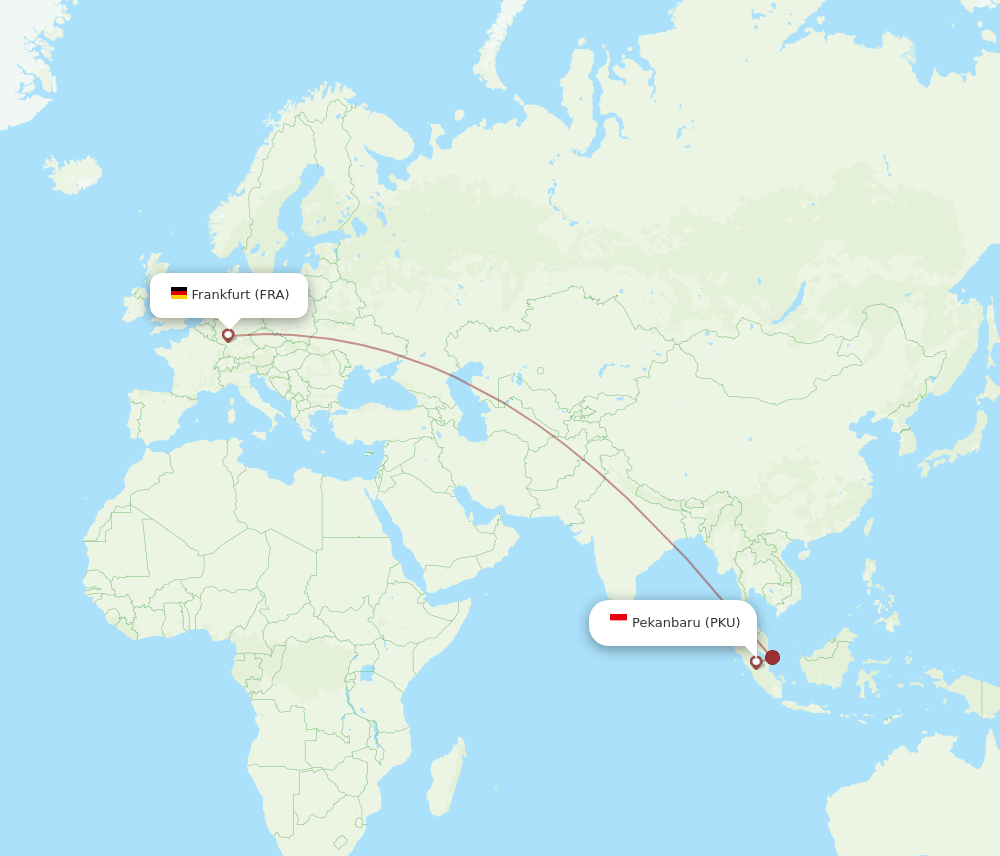FRA-PKU flight routes