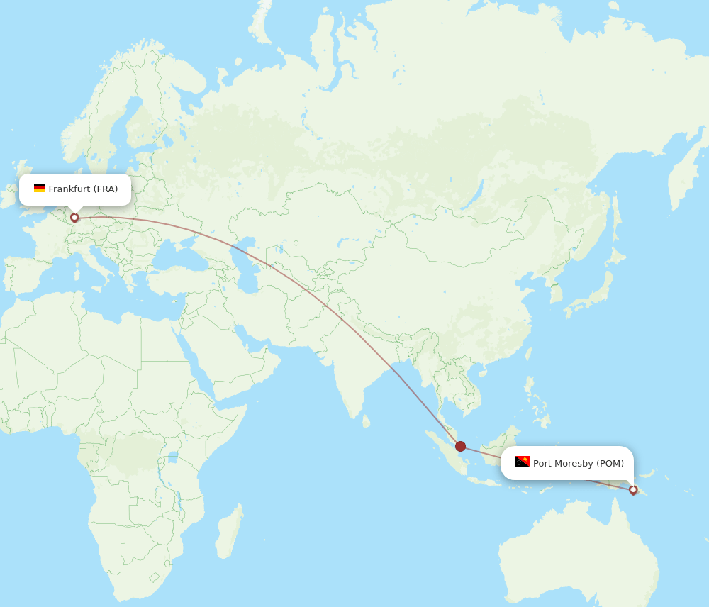 FRA-POM flight routes