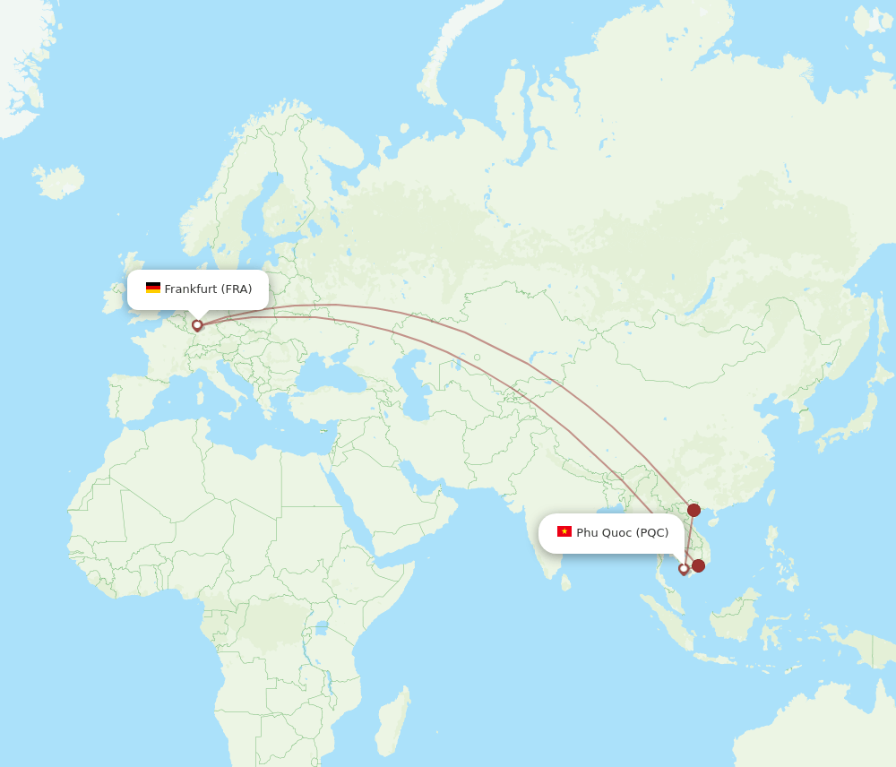 FRA-PQC flight routes