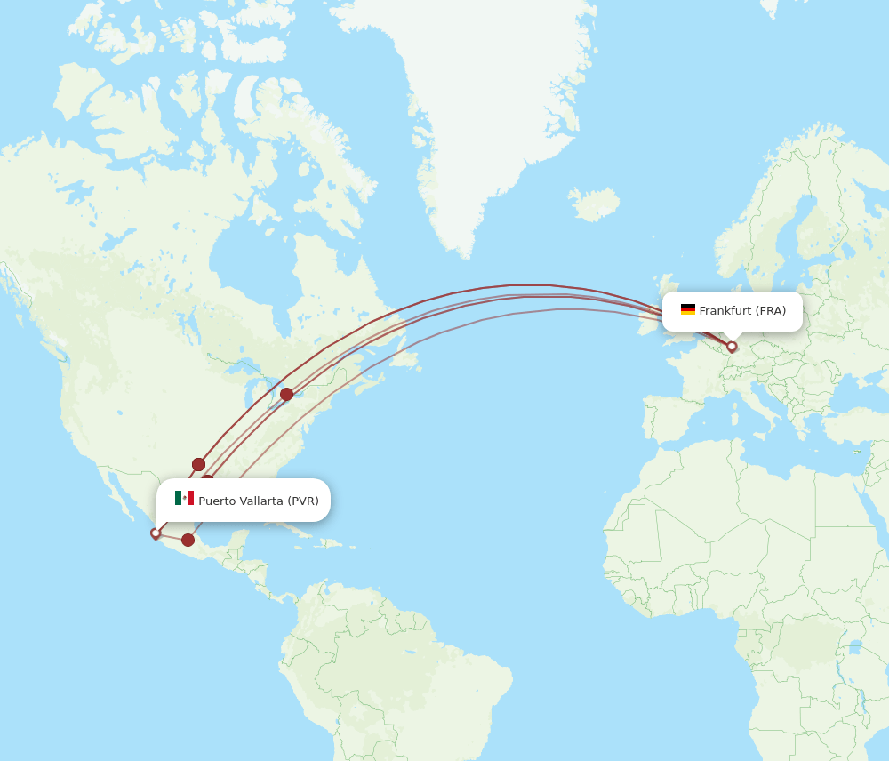 FRA-PVR flight routes