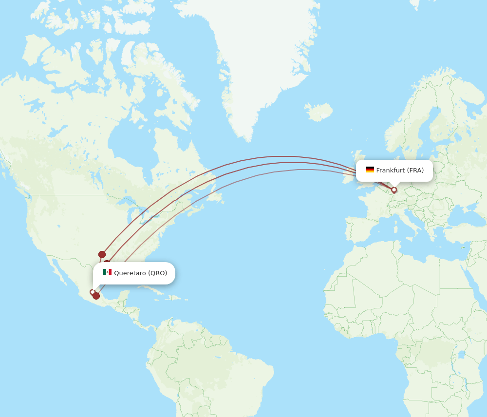 FRA-QRO flight routes