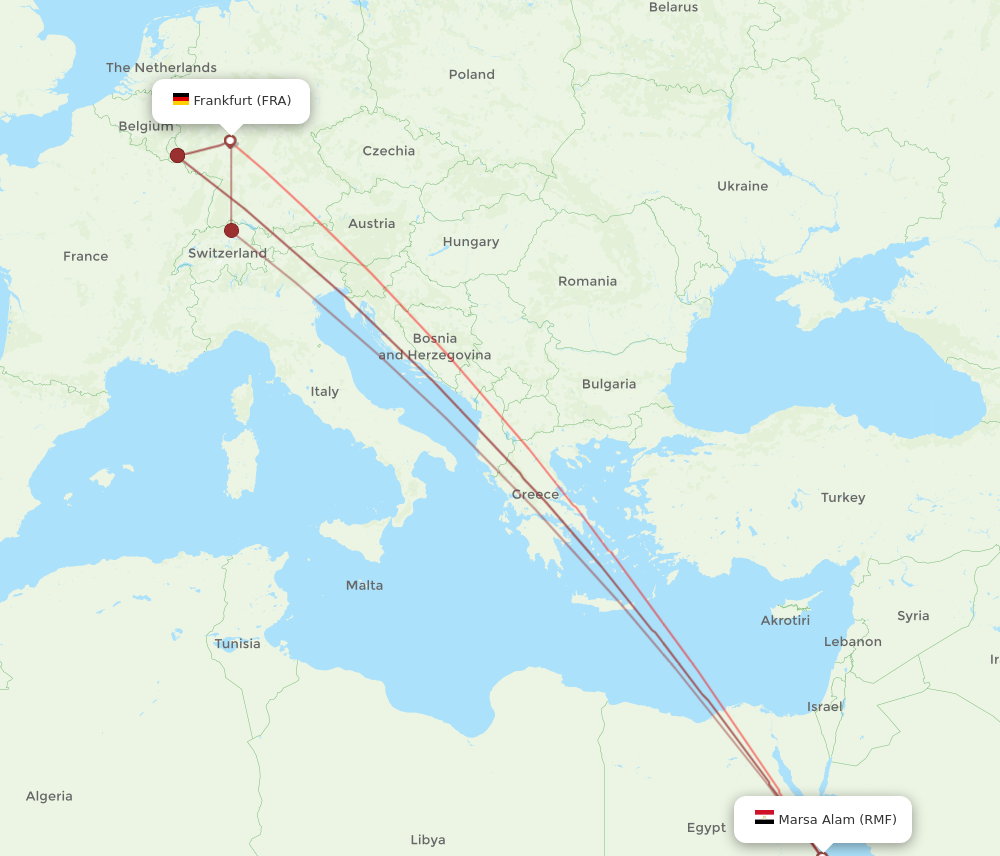 FRA to RMF flights and routes map