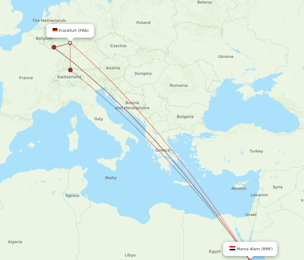 FRA-RMF flight routes