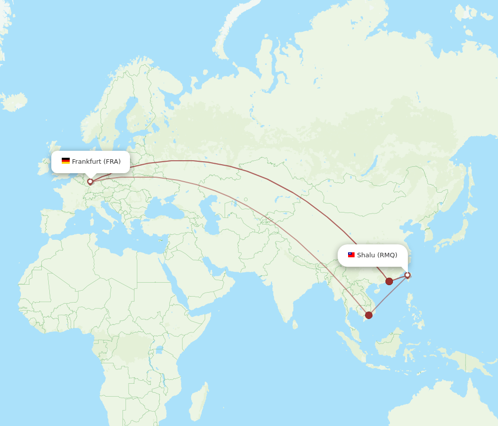 FRA-RMQ flight routes