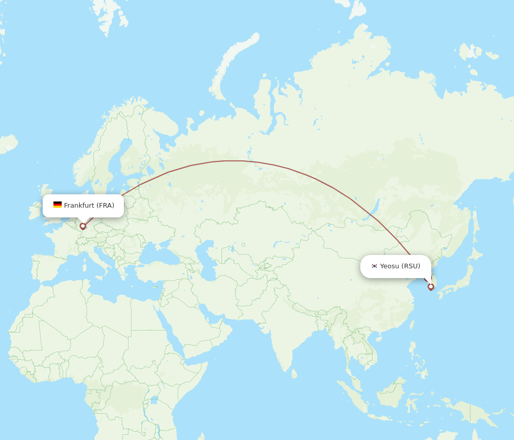 FRA-RSU flight routes