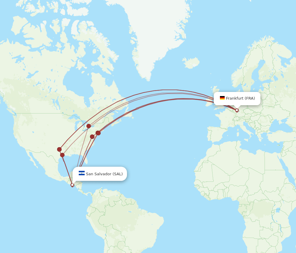 FRA-SAL flight routes