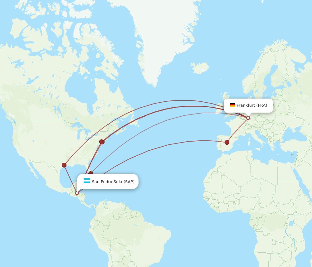 FRA-SAP flight routes