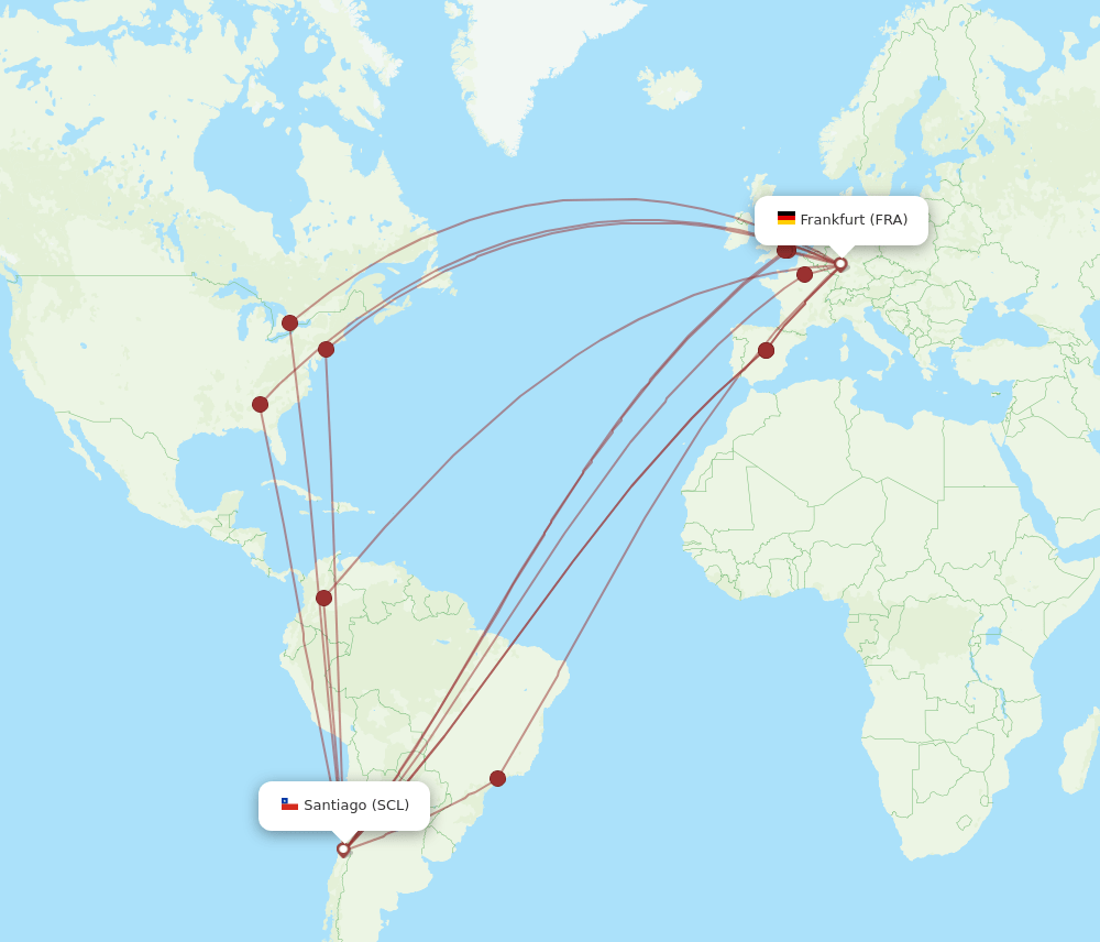 FRA-SCL flight routes