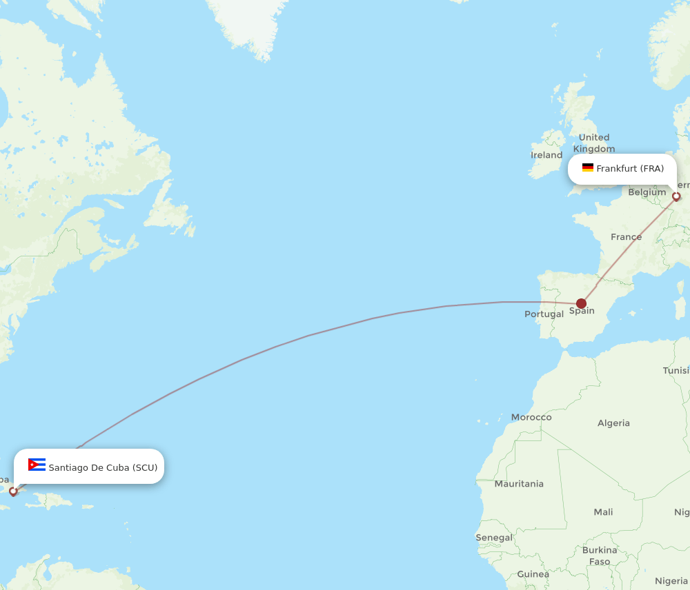FRA-SCU flight routes