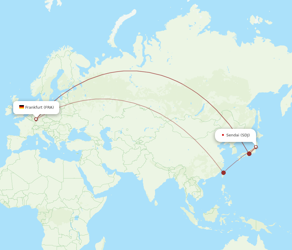 FRA-SDJ flight routes