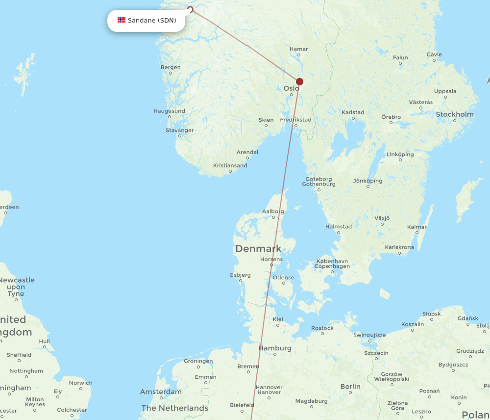 FRA-SDN flight routes
