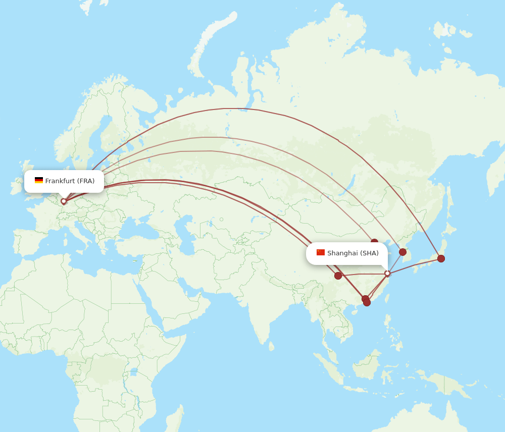 FRA-SHA flight routes