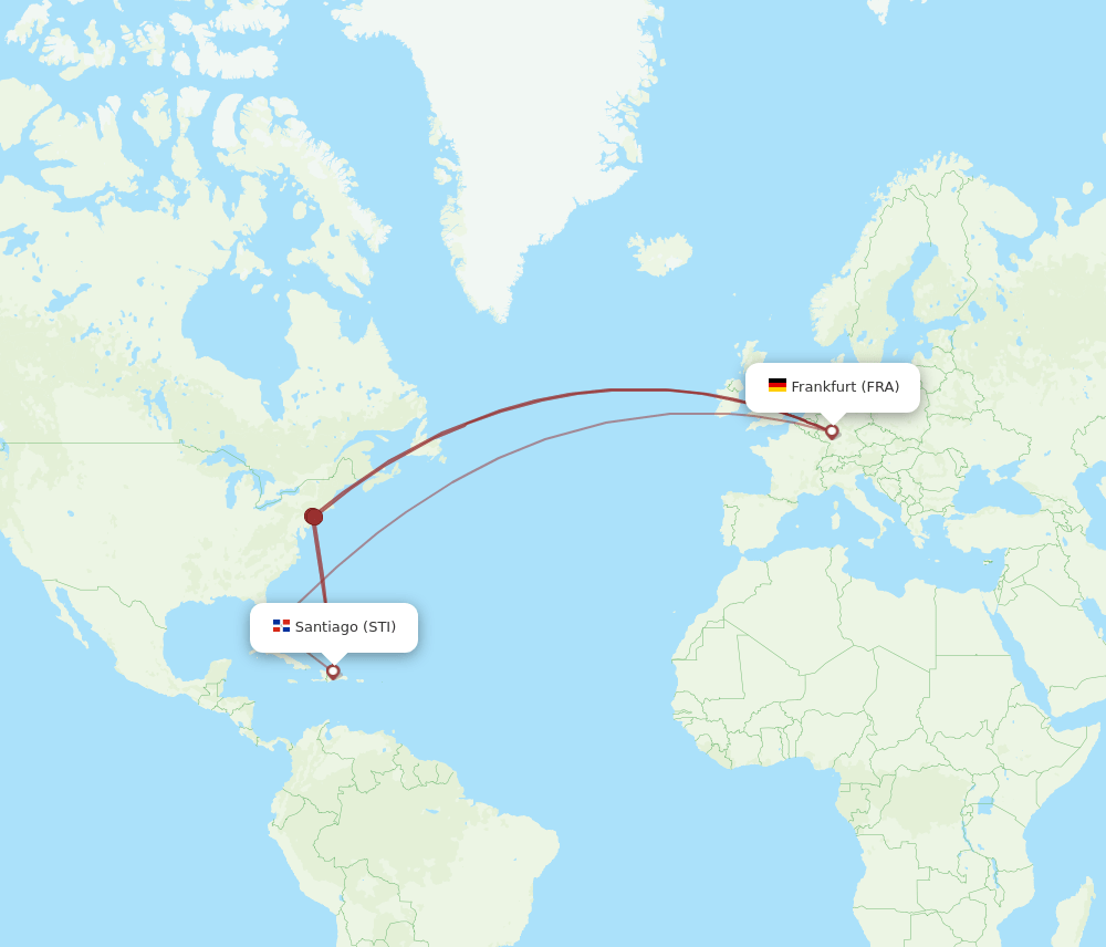 FRA-STI flight routes