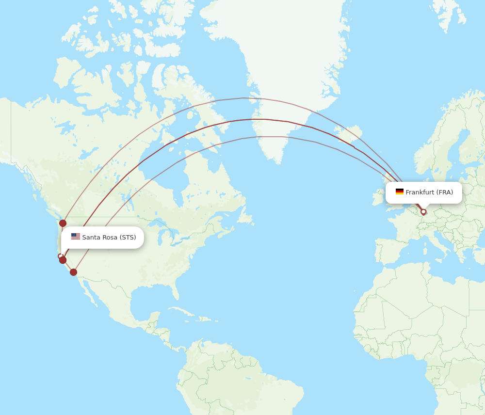 FRA to STS flights and routes map