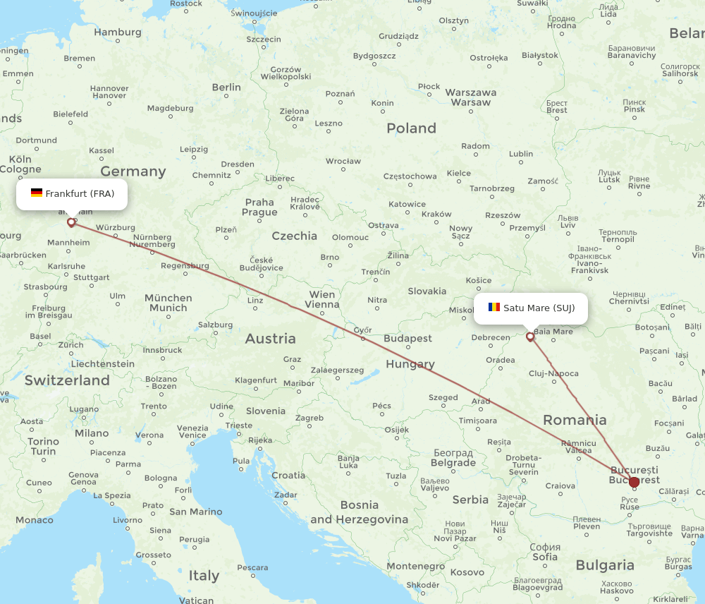 FRA-SUJ flight routes