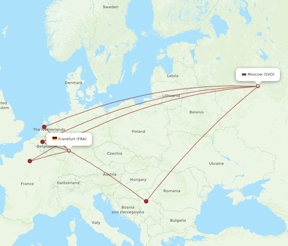 FRA-SVO flight routes