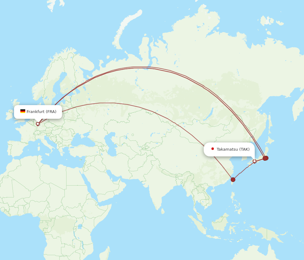 FRA-TAK flight routes