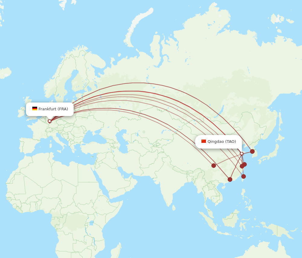 FRA-TAO flight routes