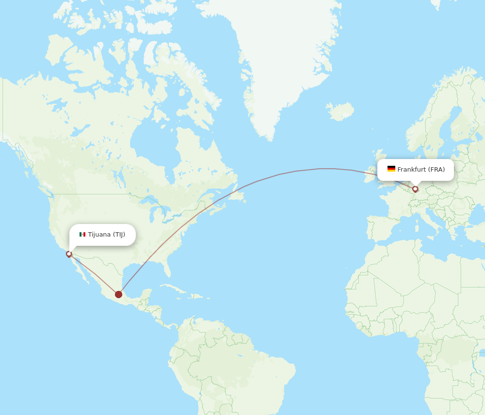 FRA-TIJ flight routes