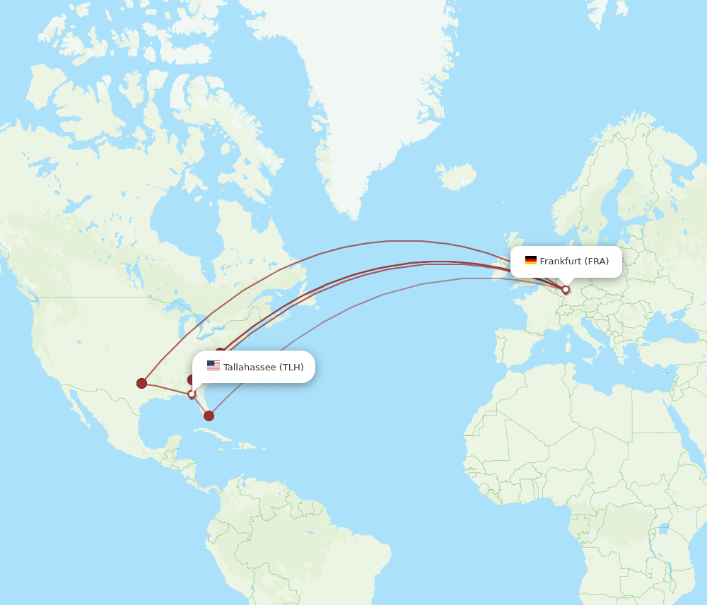 FRA-TLH flight routes