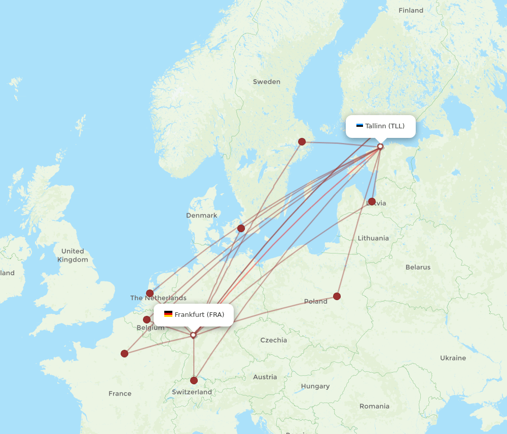 FRA-TLL flight routes
