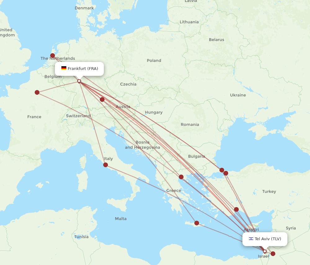 FRA-TLV flight routes