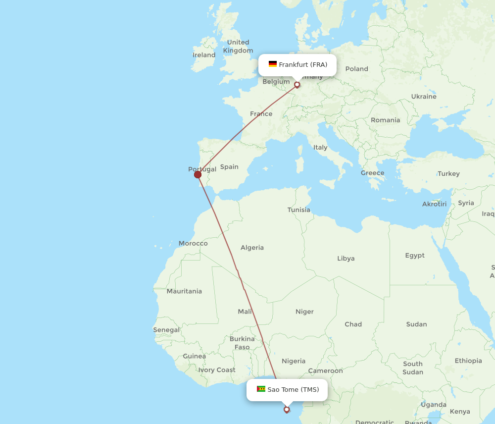 FRA-TMS flight routes
