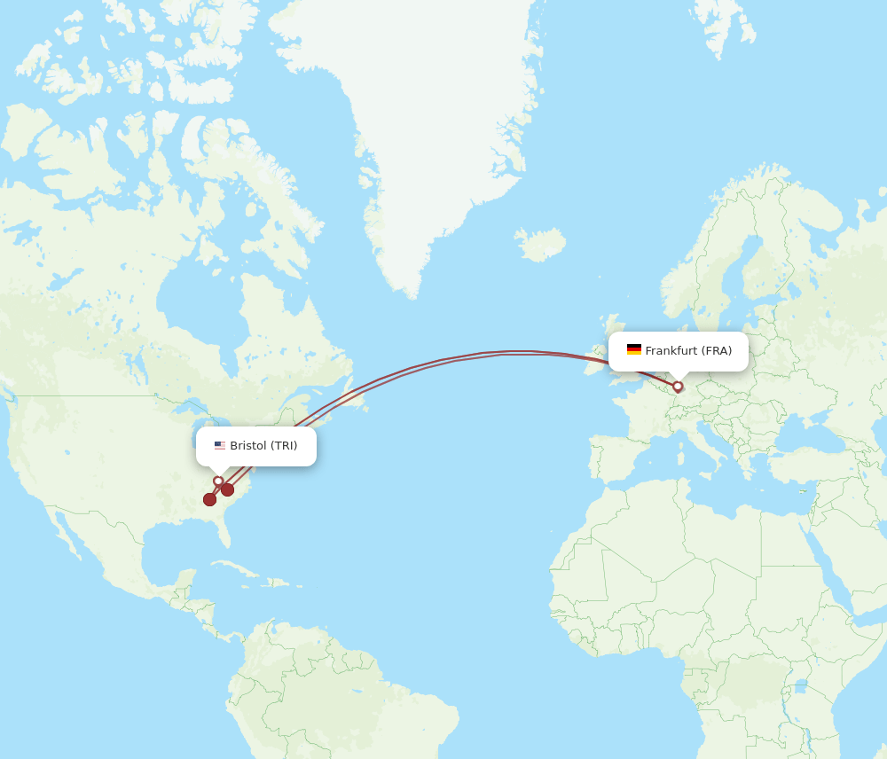 FRA-TRI flight routes