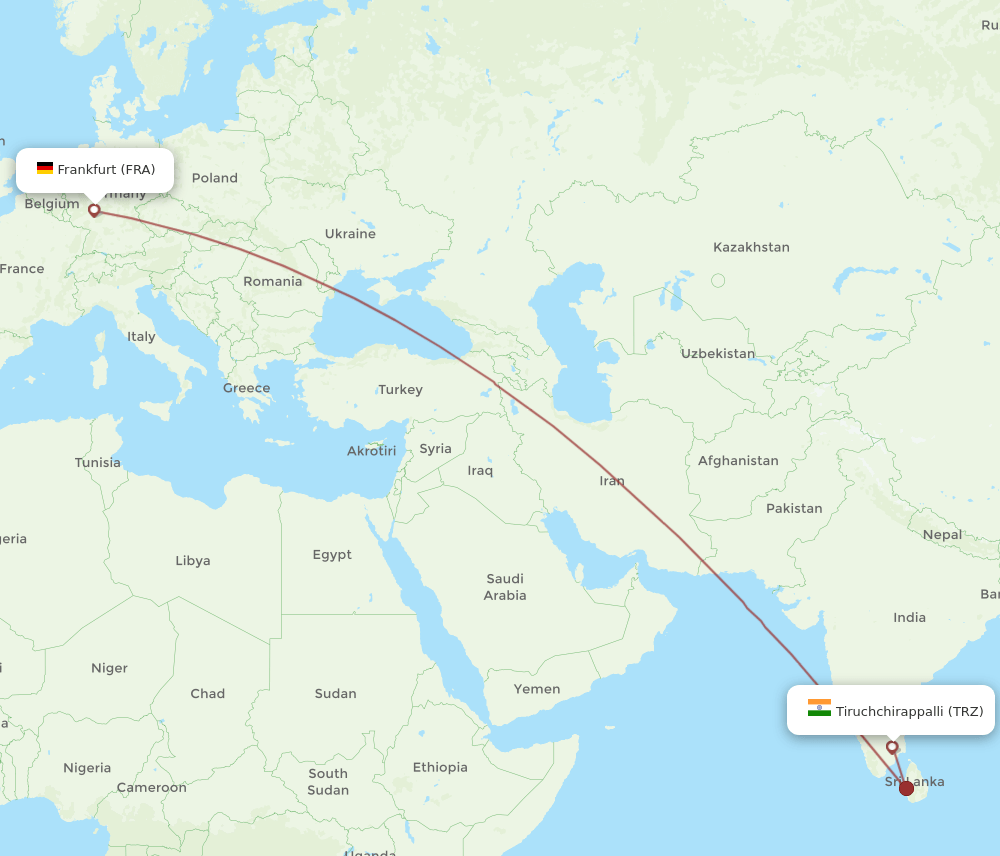 FRA-TRZ flight routes