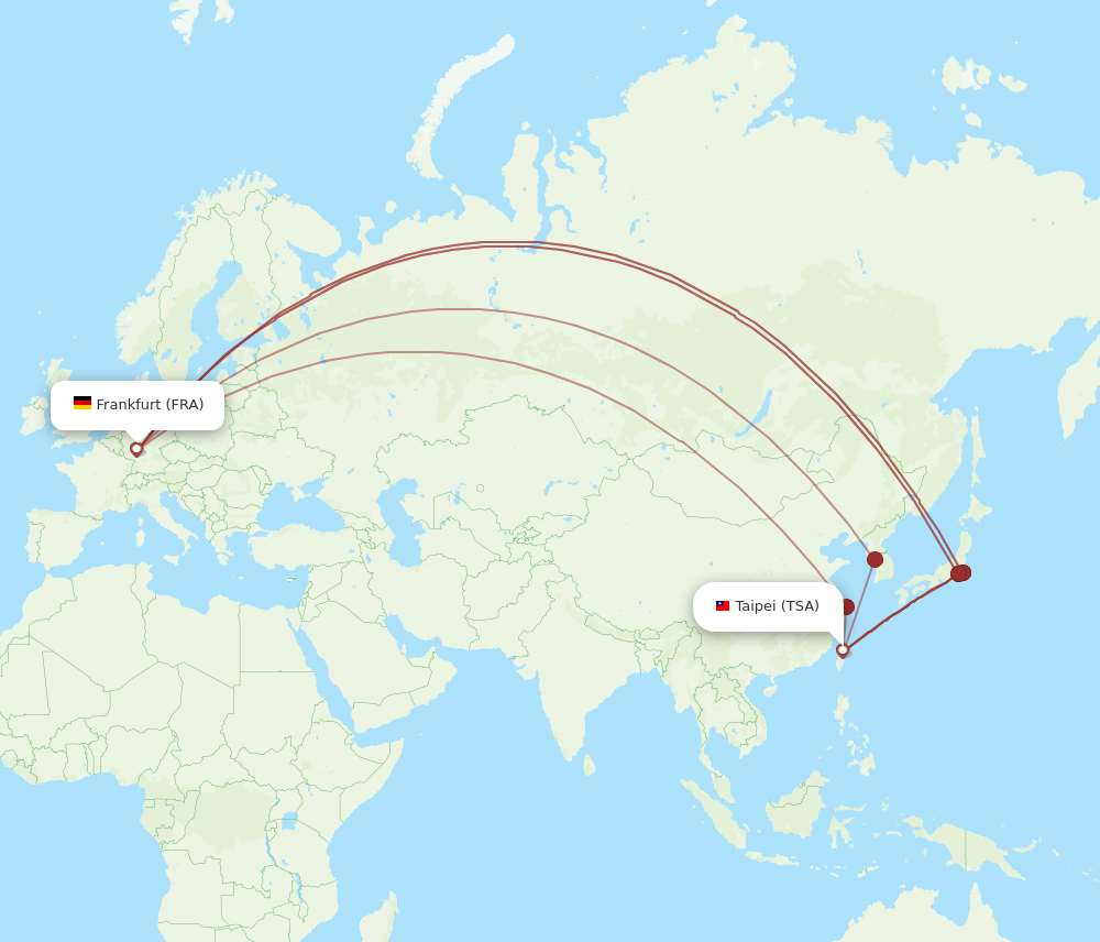 FRA-TSA flight routes