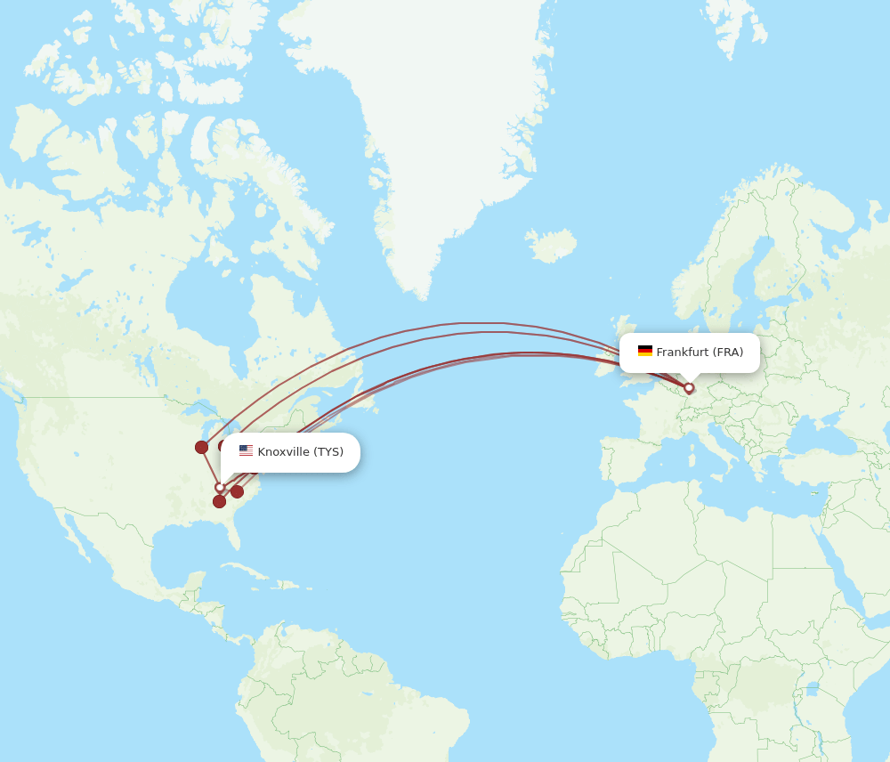 FRA-TYS flight routes