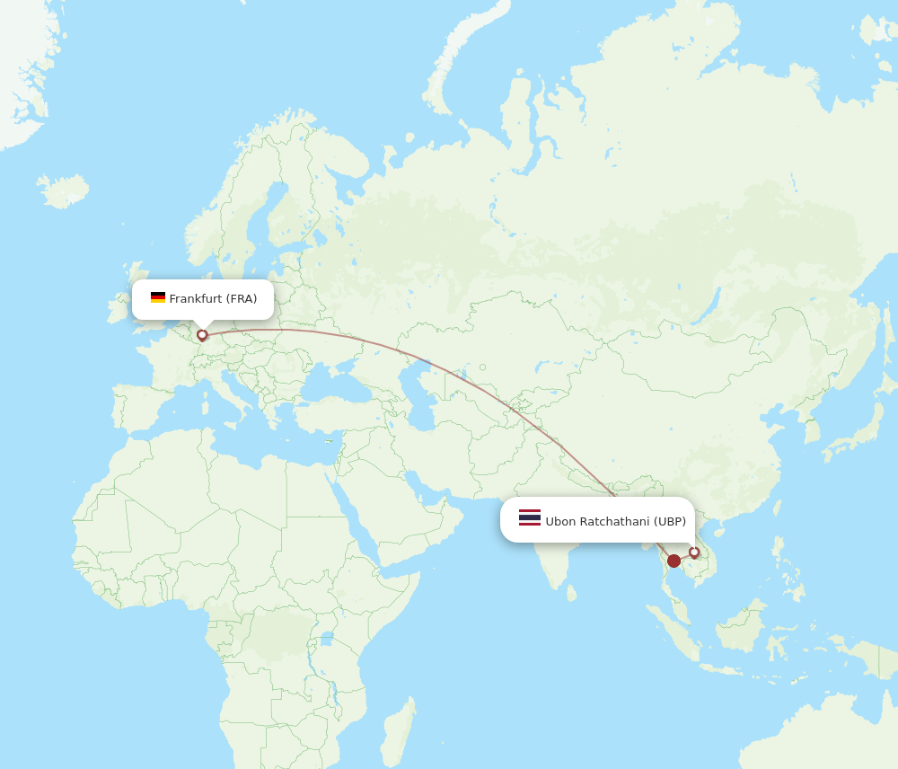 FRA-UBP flight routes