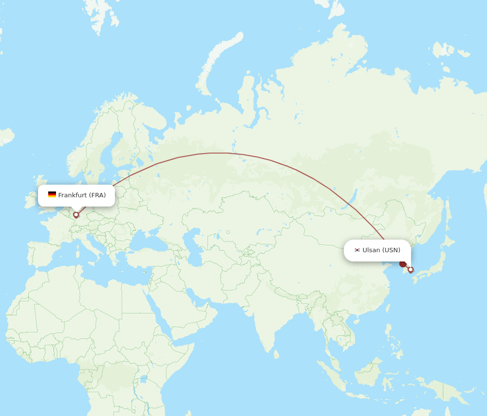FRA-USN flight routes