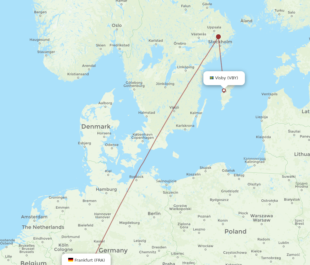 FRA-VBY flight routes
