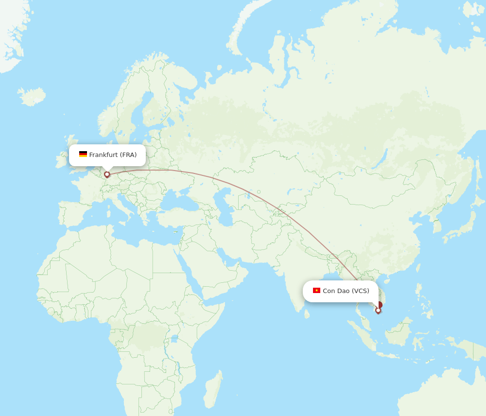 FRA-VCS flight routes
