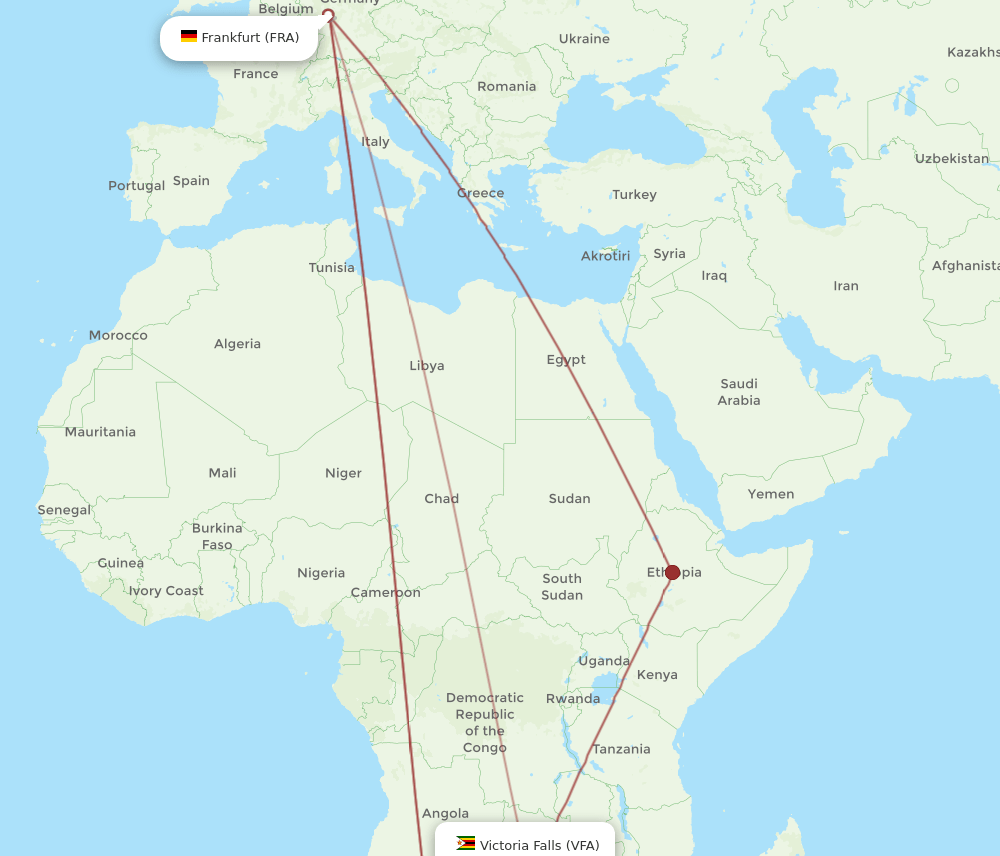 FRA-VFA flight routes