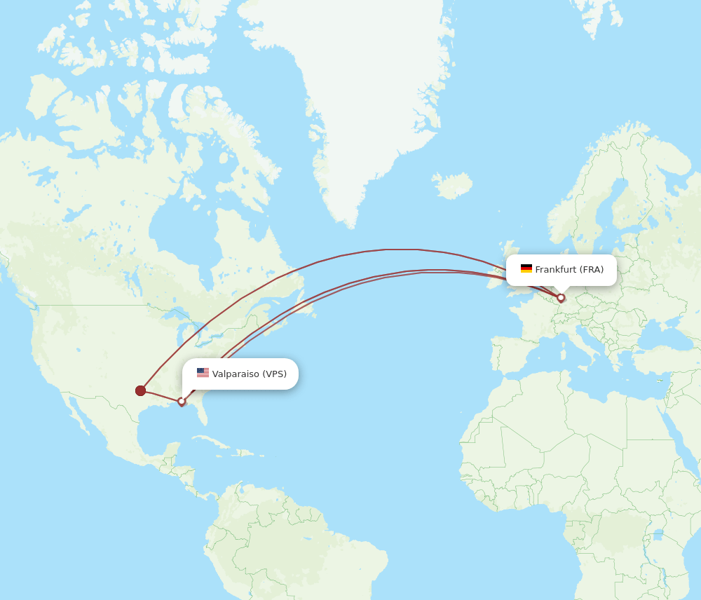 FRA-VPS flight routes