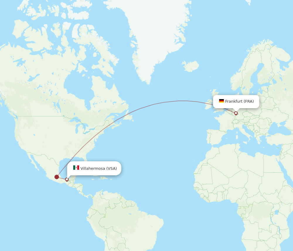 FRA-VSA flight routes