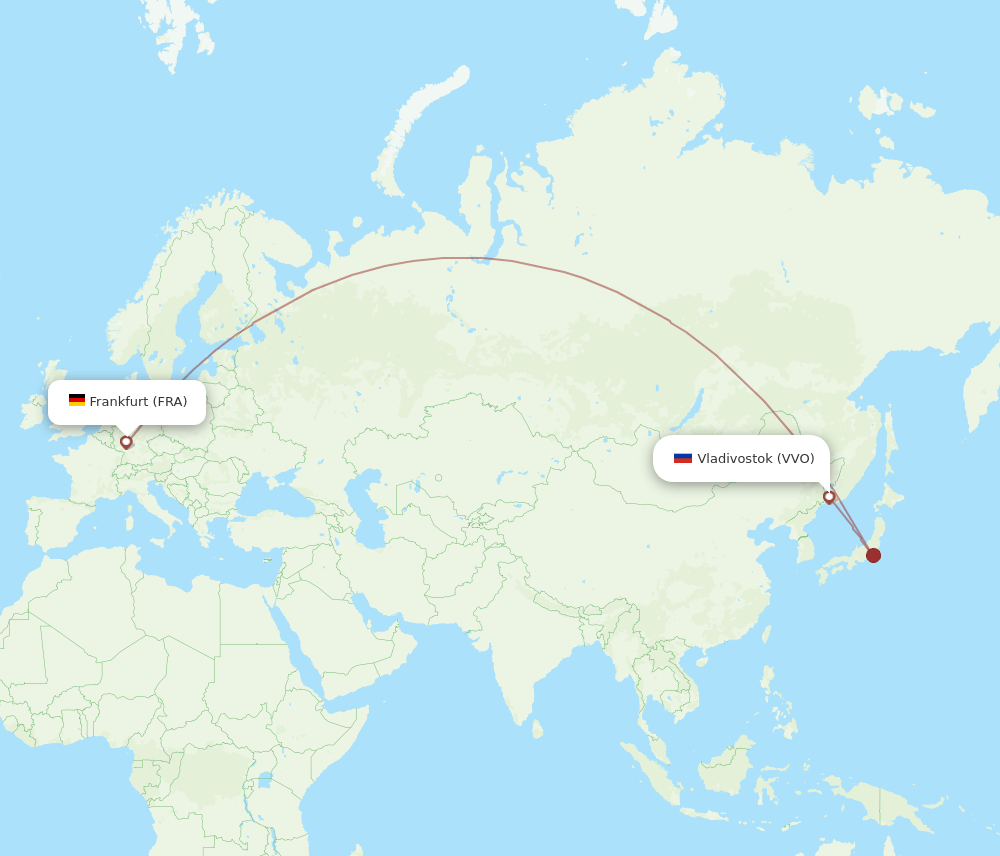 FRA-VVO flight routes