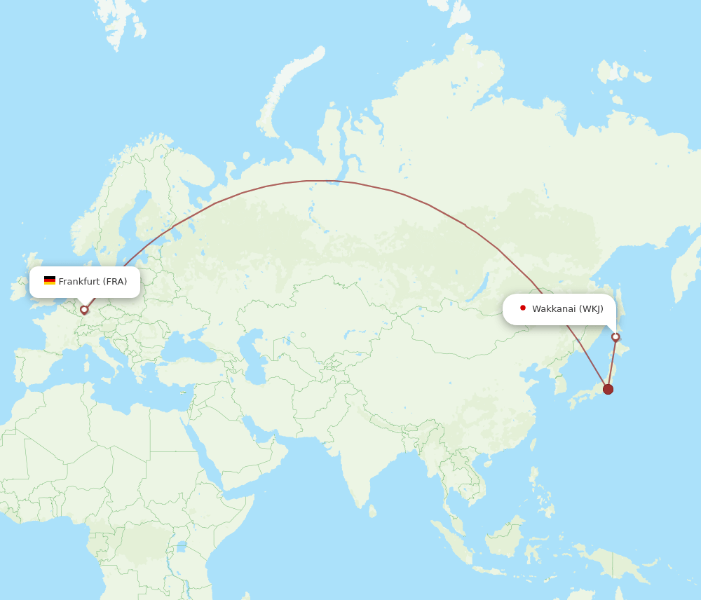 FRA to WKJ flights and routes map