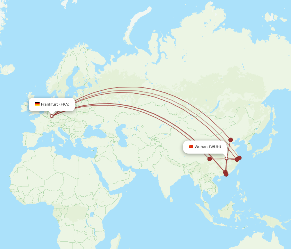 FRA-WUH flight routes