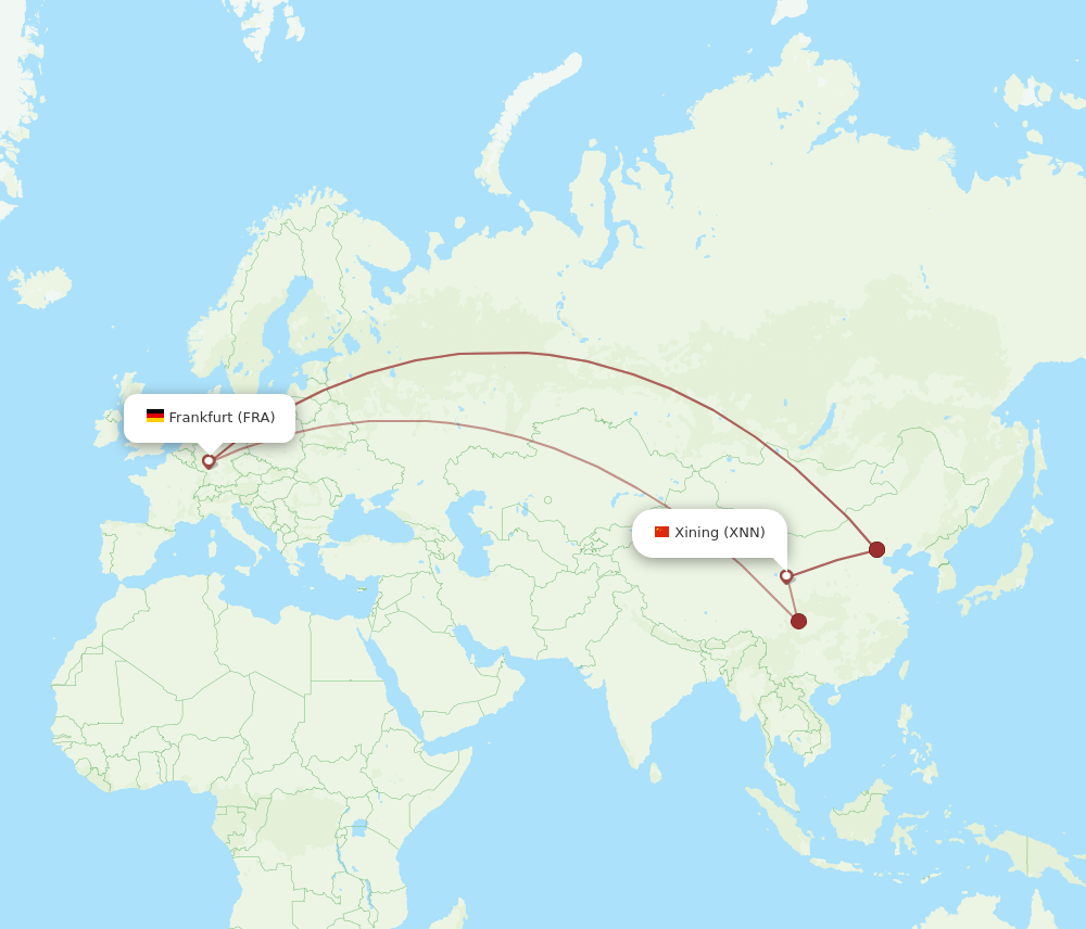 FRA-XNN flight routes
