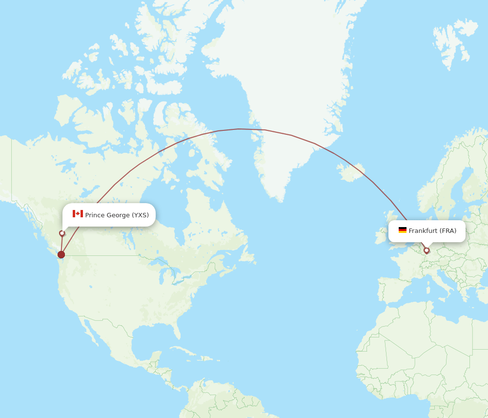FRA-YXS flight routes