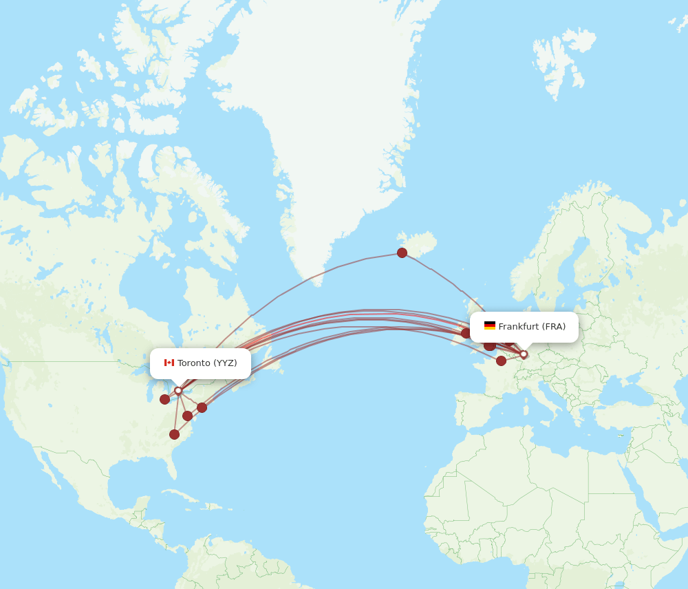 FRA-YYZ flight routes