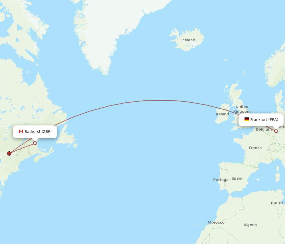 FRA-ZBF flight routes