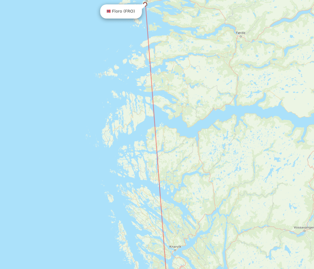 Floro - Bergen route map and flight paths