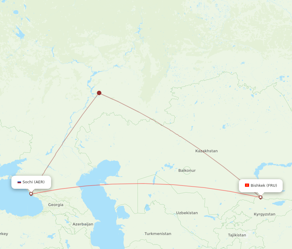 FRU-AER flight routes